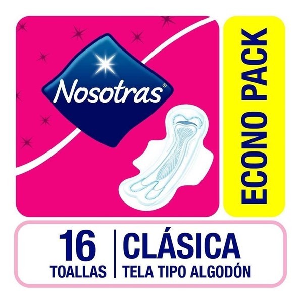 Nosotras Toallitas Higénicas Clásicas Tela  X 16 U | Unico