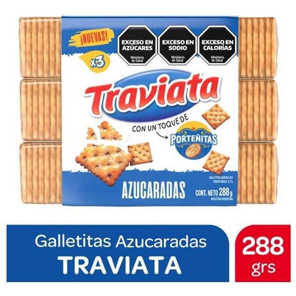 Galletitas Azúcaradas Traviata + Portenitas x 3 96 Grs #1