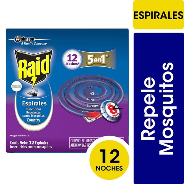 Insecticida Raid Repele Mosquitos Country Fresh En Espiral X 12 Uni #1