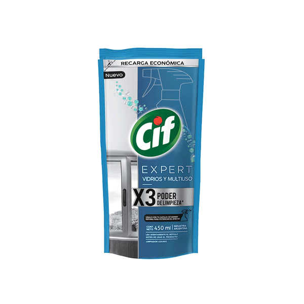 Limpiador Vidrios Y Mulitiuso Cif Expert x 450 ml alt