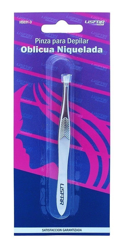 Lisfar Pinza Depilar Oblicua Niquelada Hs031-2