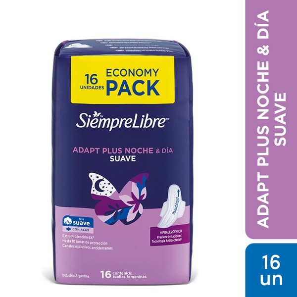 Toallita Femenina Siempre Libre Noche Y Dia Suave 16 Uni #1
