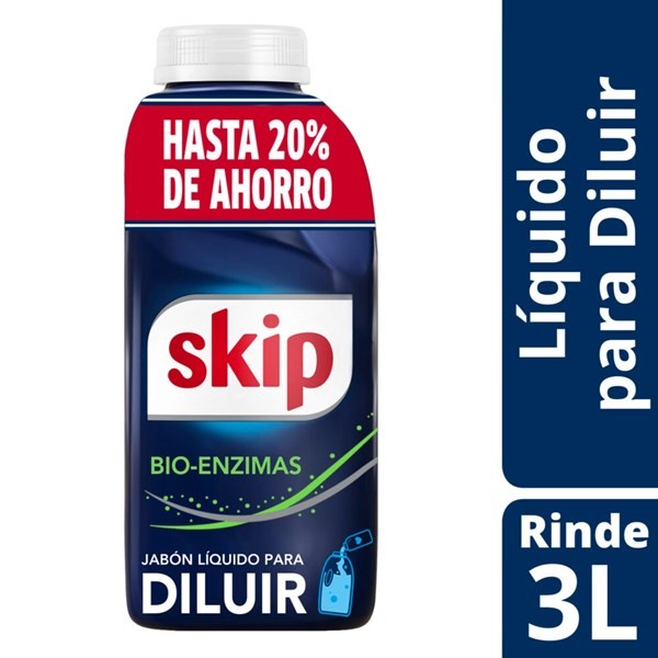 Jabón Líquido Para Ropa Skip Concentrado Bio Encimas 500 Cc.