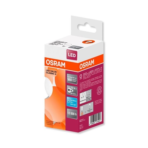 Lámpara Led Bulbo 12W Luz Fría E27 Osram alt