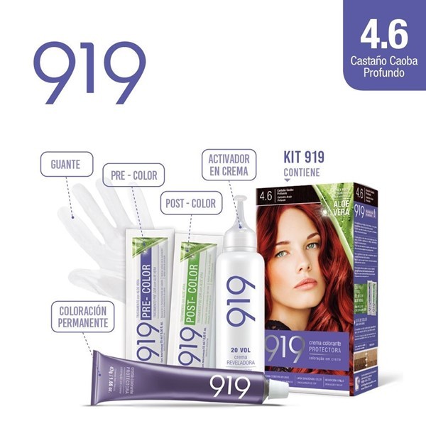 919 Kit Coloracion 4.6 Castaño Caoba Profundo alt