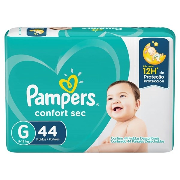  PAÑALES PAMPERS CONFORT SEC MAX GRANDE X 44U #1
