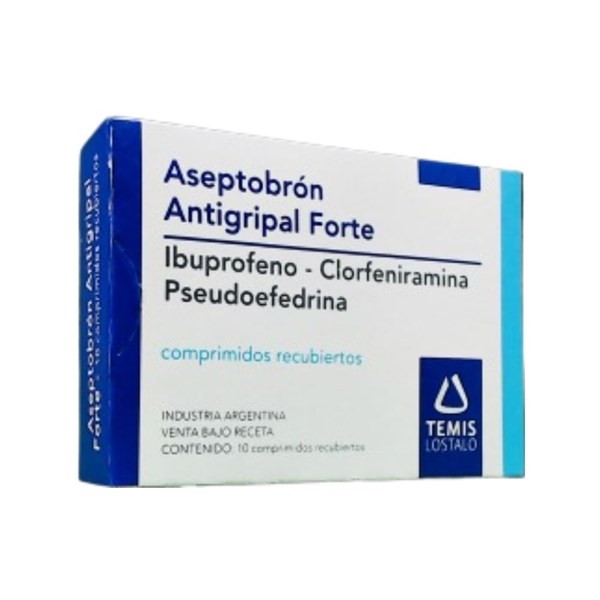 Temis Lostaló Aseptobron Antigripal Forte Clorfeniramina Maleato + Ibuprofeno x 10 Comp Tipo de Receta Opcional