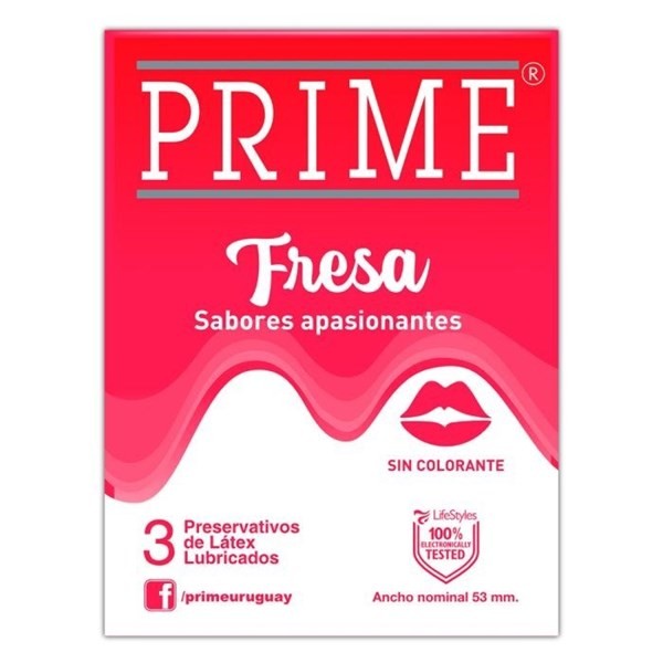 Preservativos PRIME Frutilla | 3 Unidades #1