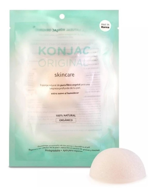 Konjac Esponja Facial Blanca 100% Blanco Puro Limpia Exfolia #1