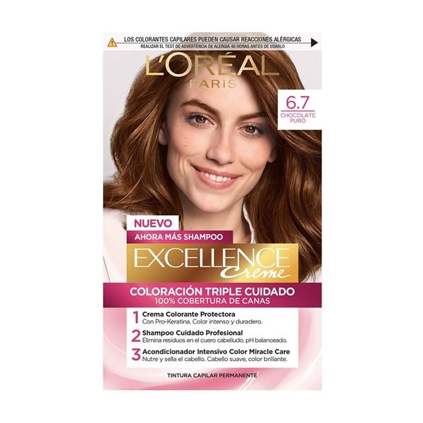 Kit Tintura Excellence Creme Triple Cuidado x 47 g Color 6 7 chocolate Puro #1