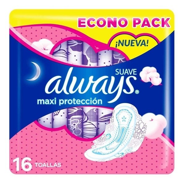 Toallitas Femeninas Always Maxi Protección Suave x 16 un alt