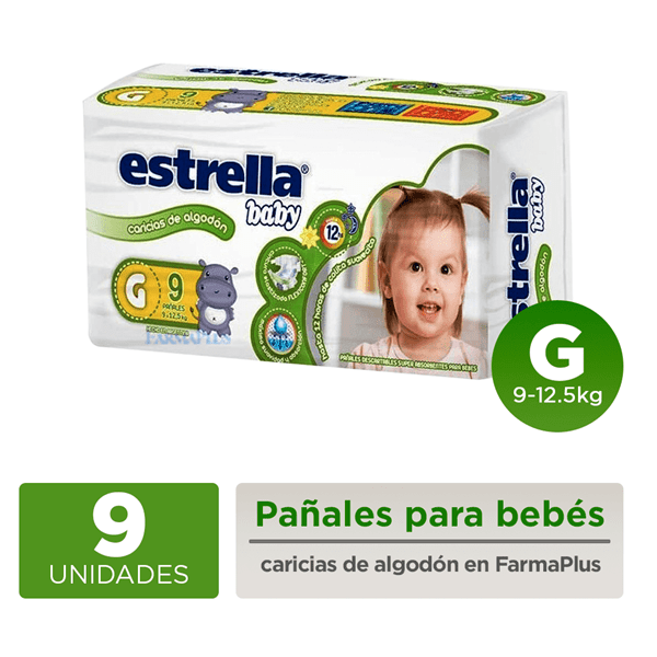 Estrella Talle G  de 9 a 12,5 kg x 9 Uni