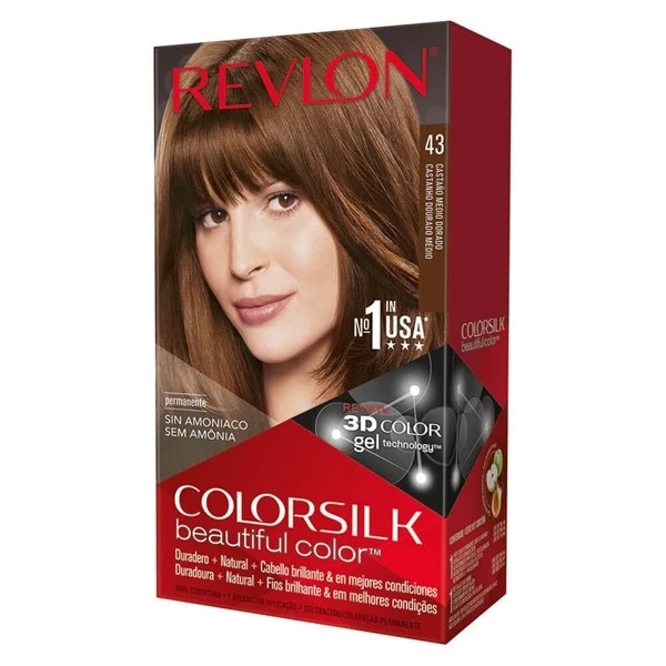 Colorsilk Kit Coloracion 43 Castaño Dorado 43 Castano Medio Dorado