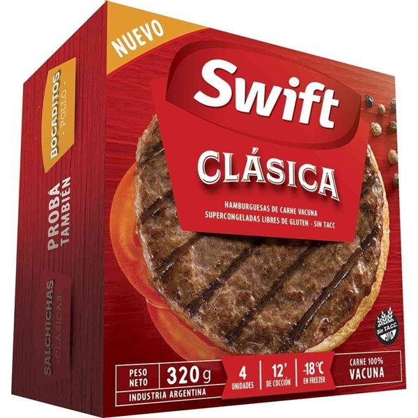 Hamburguesa Swift De Carne 4 U - 320 Gr #1