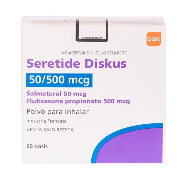 Glaxo Smithkline Seretide Diskus Fluticasona + Salmeterol 50 / 500 Mcg x 60 Dosis #1
