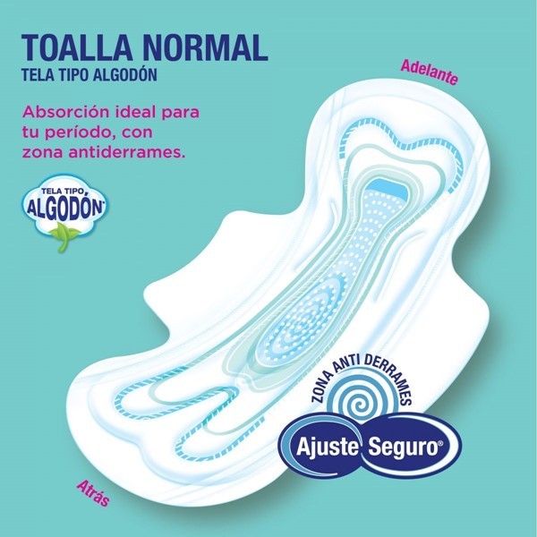 Toallitas Femenina Nosotras Normal Tela Tipo Algodón x 16 unid alt