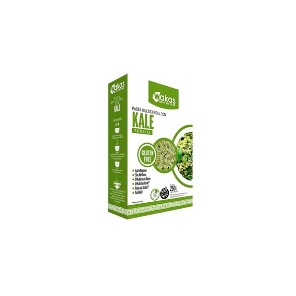 Pasta Multicereal Wakas Fusilli Con Kale 250 Gr