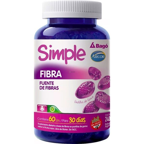 Simple Suplemento Dietario Fibra Pastillas de Goma (60 Unidades) alt