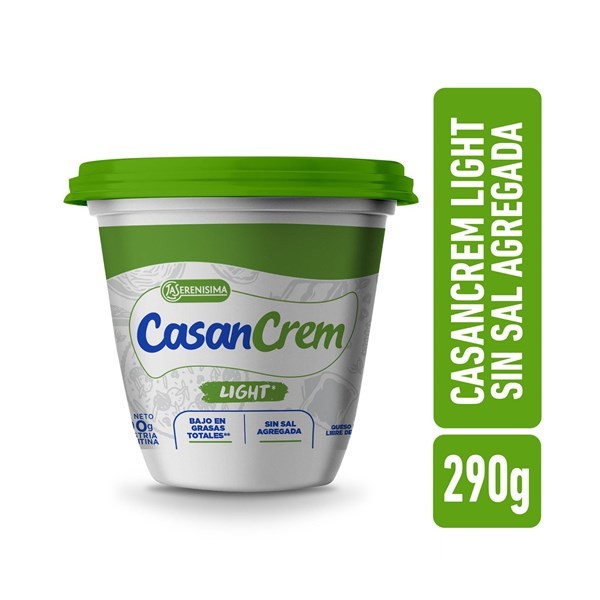 Queso Crema Light Casancrem Sin Sal En Pote 290 G. #1