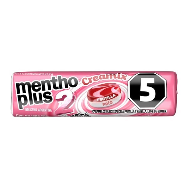 Caramelos Menthoplus Cremix Sabor Frutilla x 27,2 g