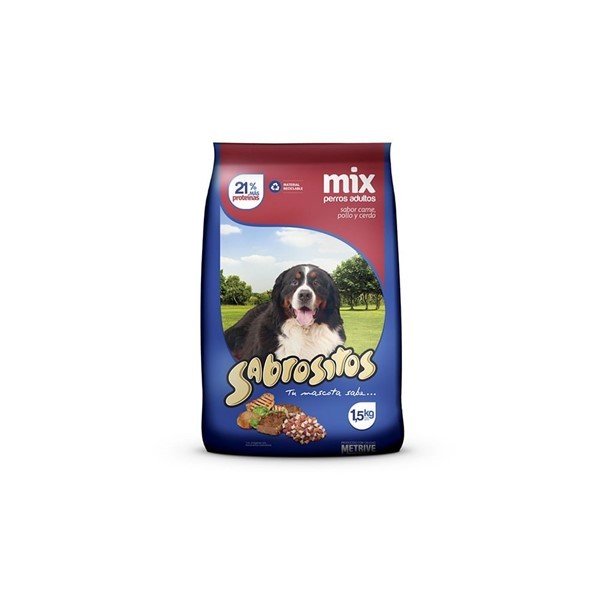 Alimento Sabrositos Perros Mix Carne, Pollo Y Cerdo 1,5kg #1
