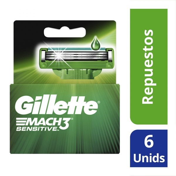 Gillette Cartucho Para Afeitar 3 mach Sensitive (6 Unidades) #1