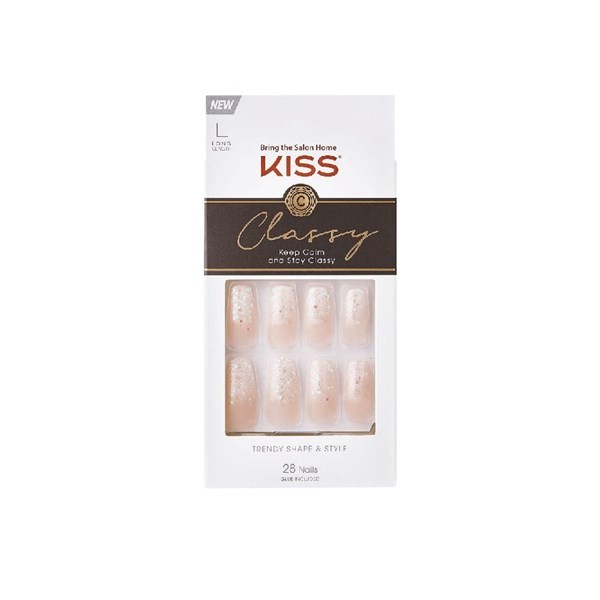 Impress Uñas Postizas Kiss Classy Glue-On Nails Scrunchie