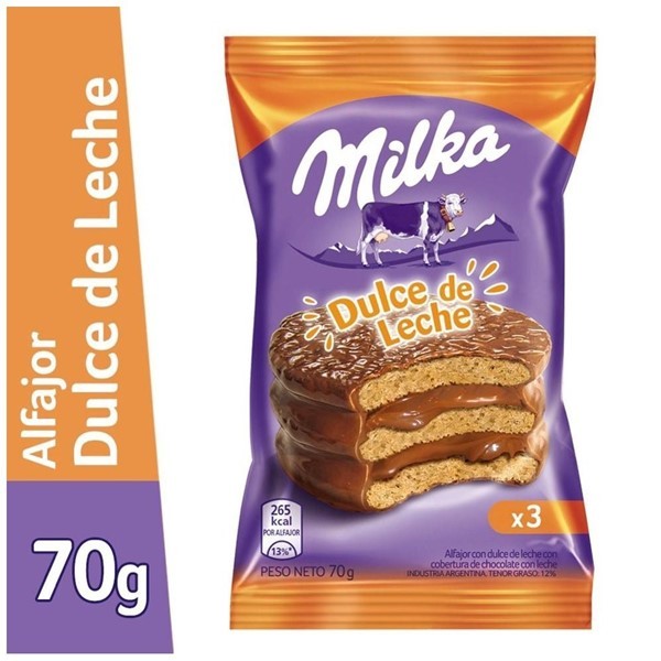 Alfajor Milka Triple Dulce De Leche 70 Gr #1