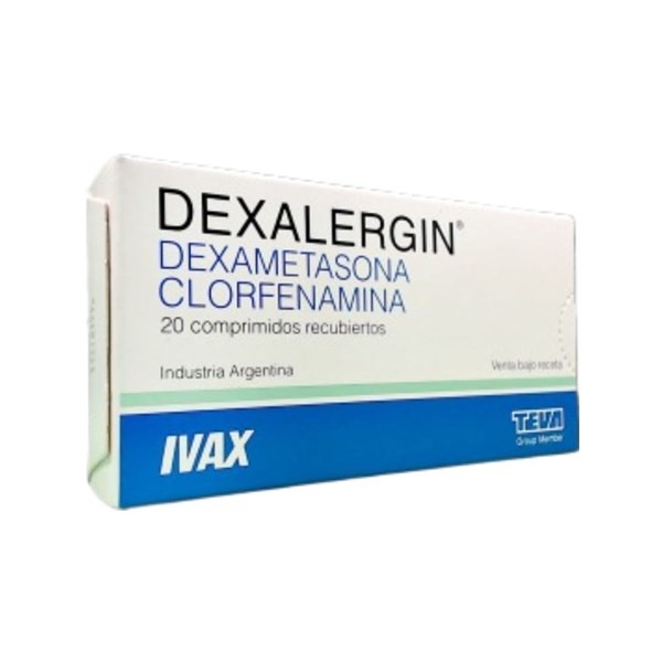Teva Dexalergin Dexametasona + Clorfeniramina x 20 Comp Recubiertos #1