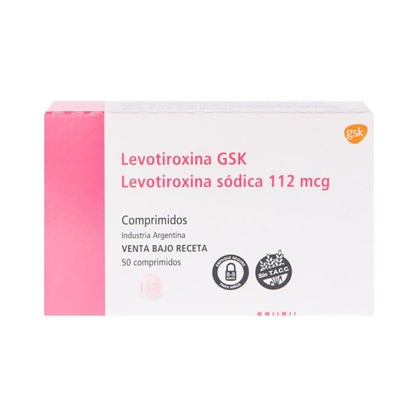 Glaxo Smithkline Levotiroxina Gsk Levotiroxina 112 Mcg x 50 Comp