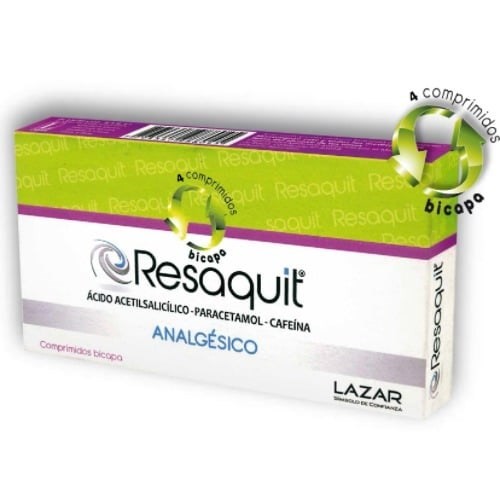 Resaquit | 4 Comprimidos | Ácido Acetilsalicílico + Paracetamol + Cafeína #1