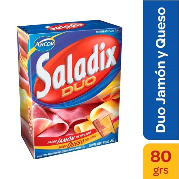 Galletitas Saladix Dúo Jamón Y Queso 80 gr #1