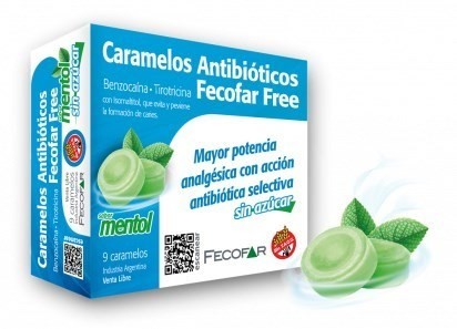 Caramelos Antibióticos Free Mentol Sin Azúcar Fecofar X9un