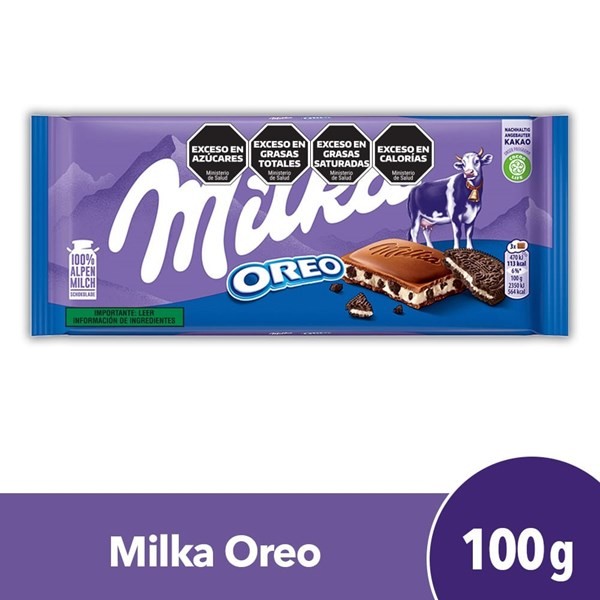 Chocolate Milka Relleno Con Oreo Y Crema 100 G.