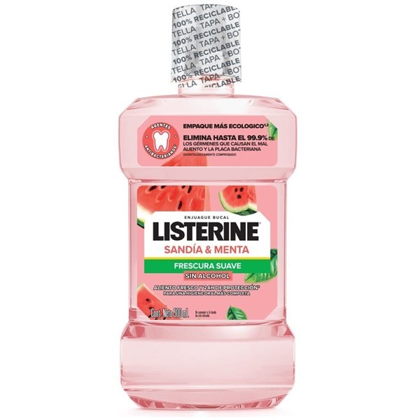 Enjuague Bucal Listerine Frescura Suave Sandia Y Melancia x 500 ml