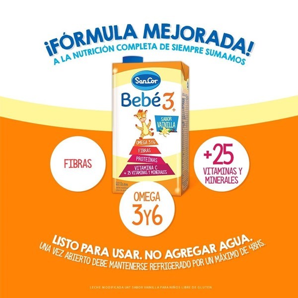Sancor Bebe Leche Infantil Líquida Etapa 3 (1 Lt) alt