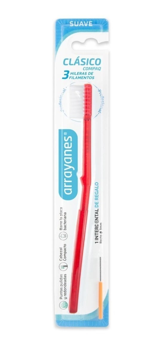 Arrayanes Cepillo Dental Clásico Compaq 3 hileras Suave 1U #1