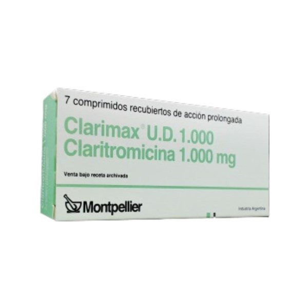 Montpellier Clarimax Ud Claritromicina 1000 Mg x 7 Comp Recubiertos #1