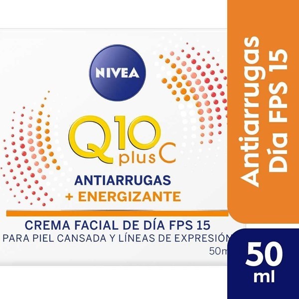 Nivea Crema Facial Antiarrugas  Q10 Energy + Vitamina C Y E Fps 15 50 ml alt