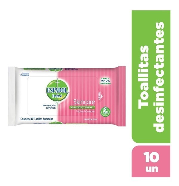 Espadol Toallas Antibacteriales Skincare (10 Unidades)