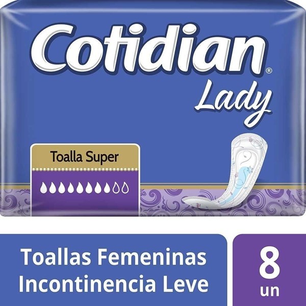 Cotidian Lady Toalla Super Incontinencia Urinaria Leve 8U Unico