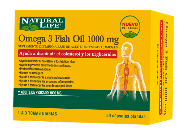 Natural Life 3 omega- Aceite de Pescado 1000 mg Unico
