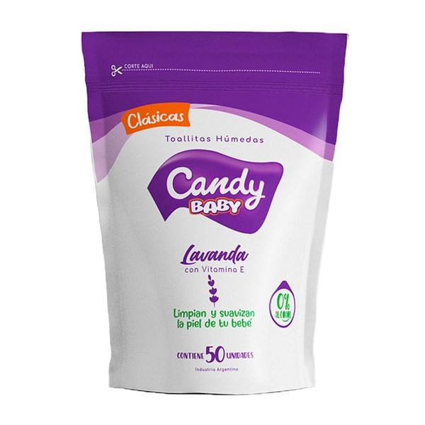 Toallita Húmedas Candy Baby Lavanda Dp 50 uni #1