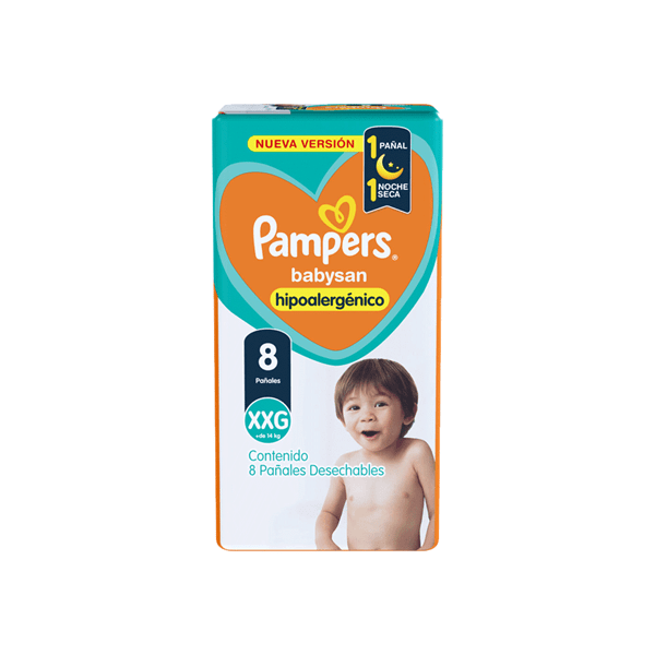 Pañal Pampers Babysan Talle Xxg x 8 Unidades 8 Unid alt