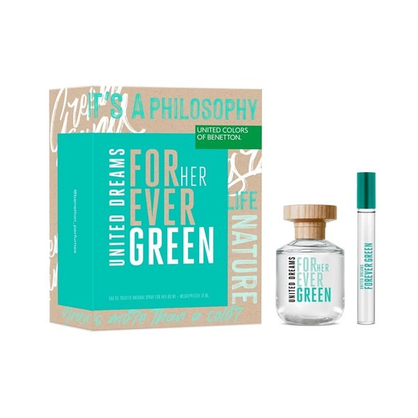 Benetton United Dreams Forever Green Her Edt  80 ml + Minitalla 10 ml