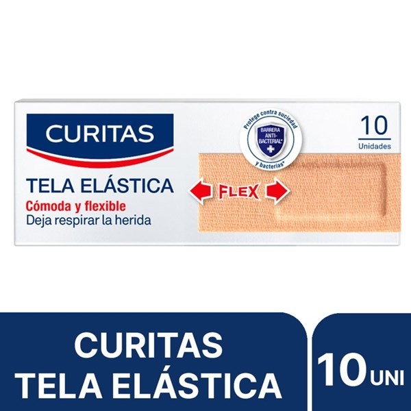 Apósitos Adhesivos Curitas Tela Elástica Ideal Para Heridas en Articulaciones x 10 Ud #1