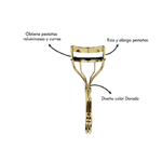 Fascino Arqueador de Pestañas de Acero Dorado Premium #2