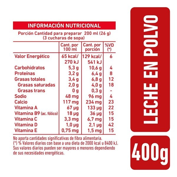 Leche En Polvo Entera La Serenisima 400 Gr alt