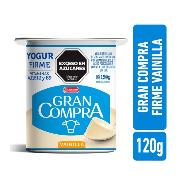 Yogur Descremado Gran Compra Sabor Vainilla 120 G. #1