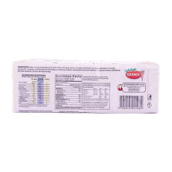 Galletitas de Agua Granix Sin Sal 185 gr alt